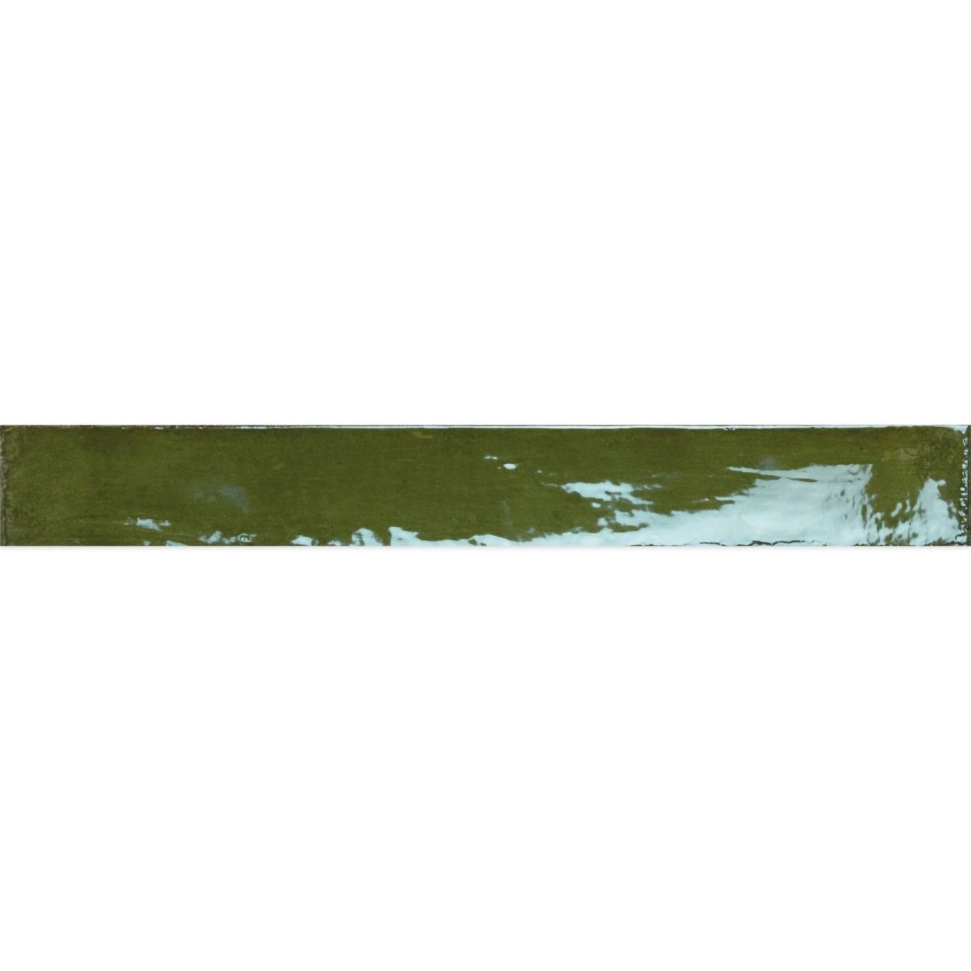 Capri Green Gloss Ceramic Brick Tile 400x50mm