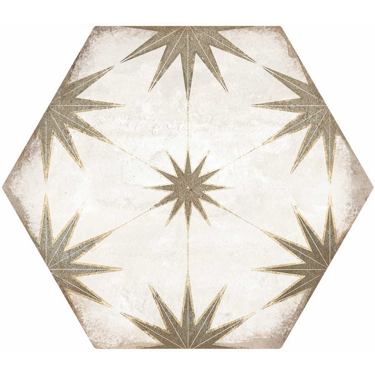Elise Decor Taupe Hexagon Matt Porcelain Tile 228x198mm
