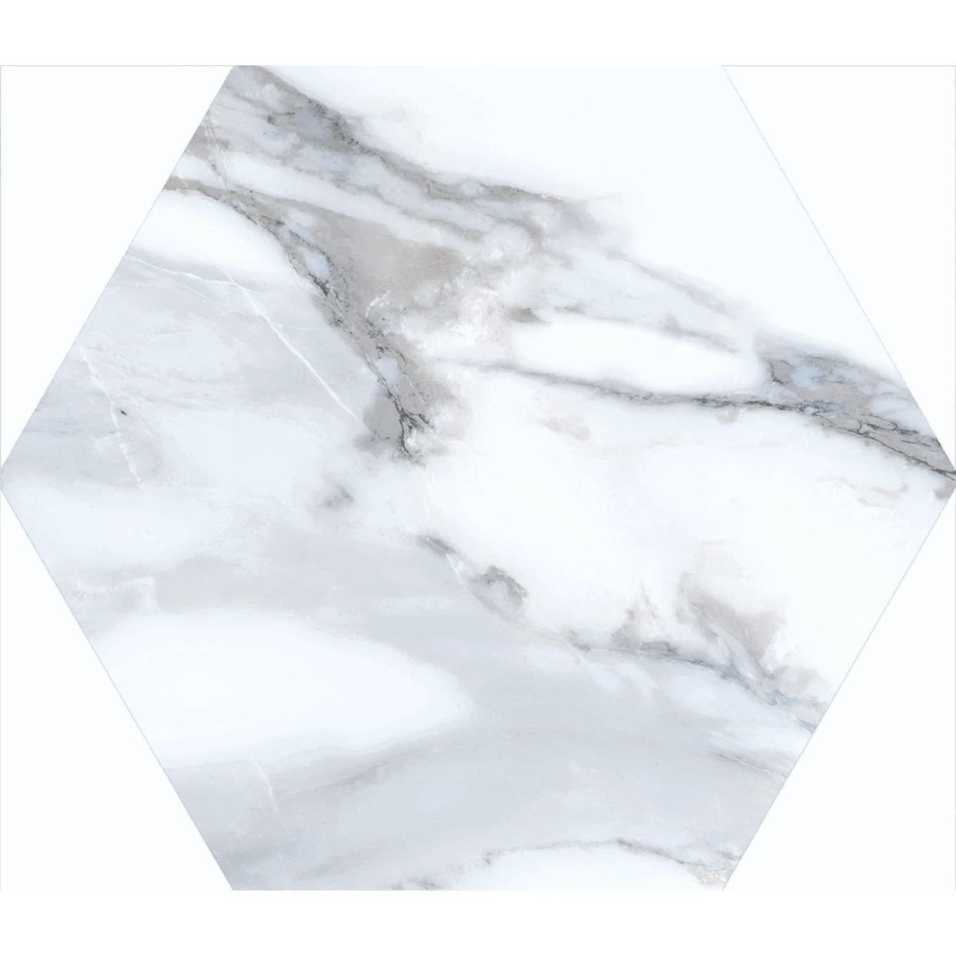 Charlie Blue Hex Marble Matt Porcelain Tile 290x258mm