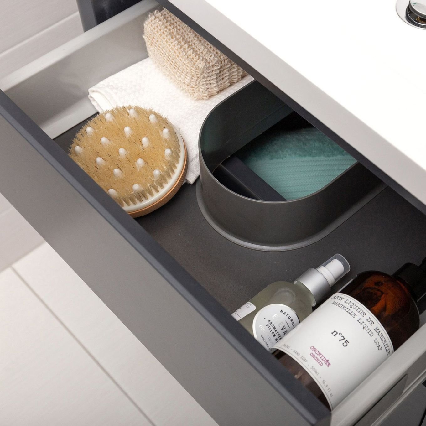 Stonehouse Slate Grey Vanity Unit with Integrated Basin 600mm
