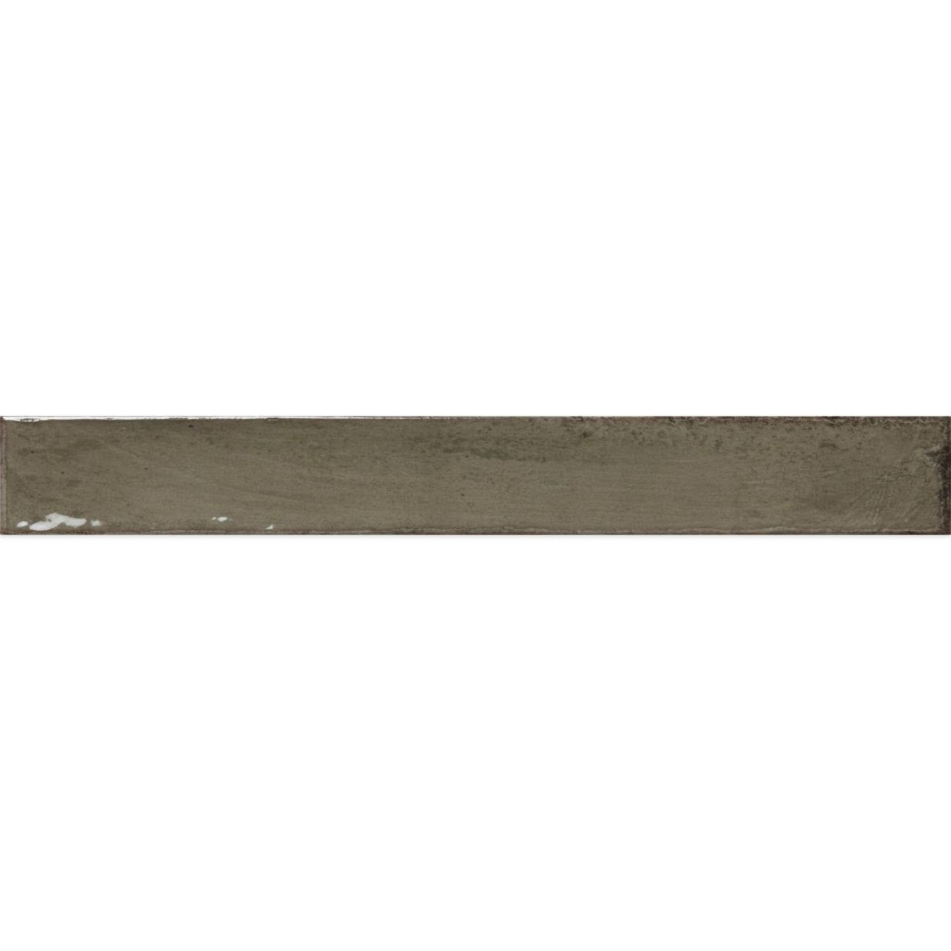 Capri Olive Green Gloss Ceramic Brick Tile 400x50mm