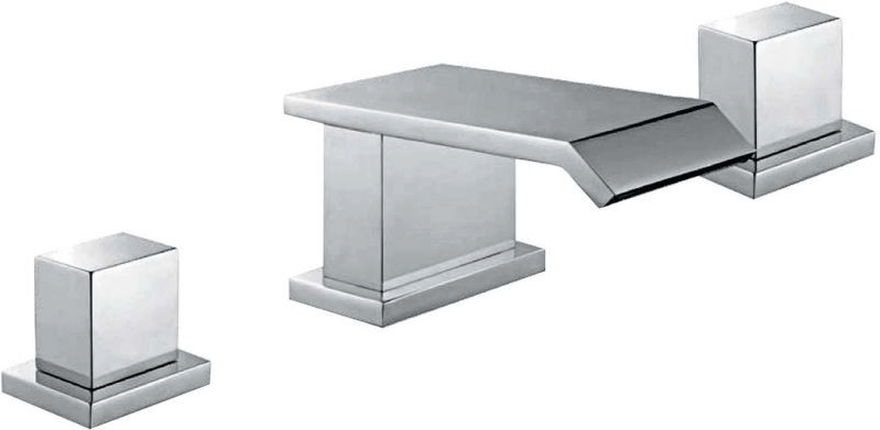 Cubic Chrome 3 Tap Hole Bath Filler Tap