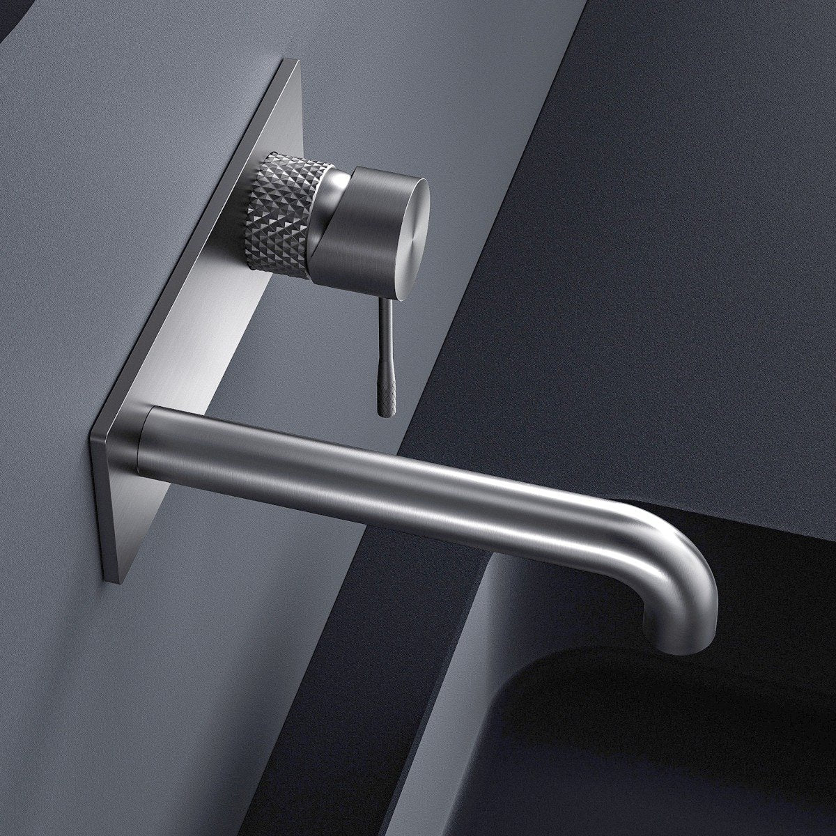 Moray Nickel Knurled Wall Mounted Basin Tap