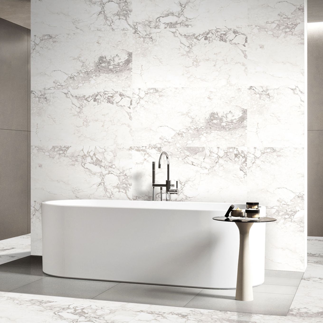 Novara White Polished Porcelain Tile 300x600mm