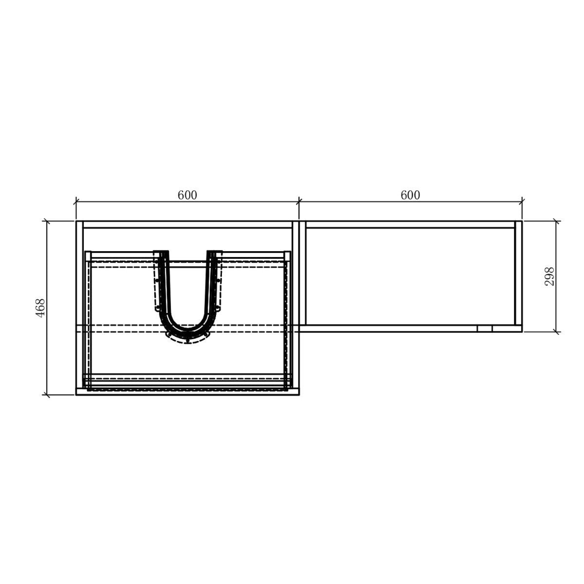 Summers Concrete Left Hand Combination Vanity Basin and WC Unit 1200mm