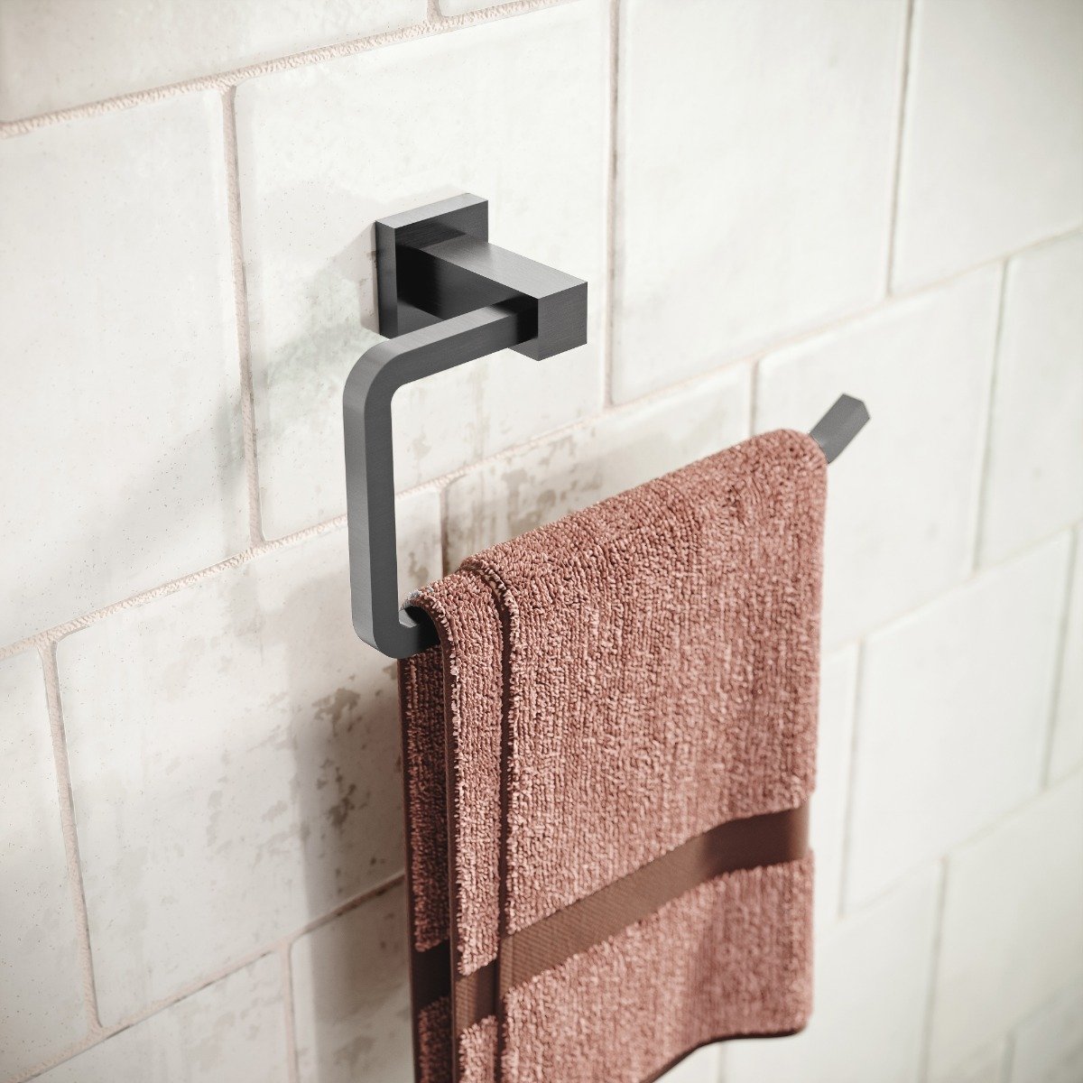 Quad Gunmetal Towel Ring