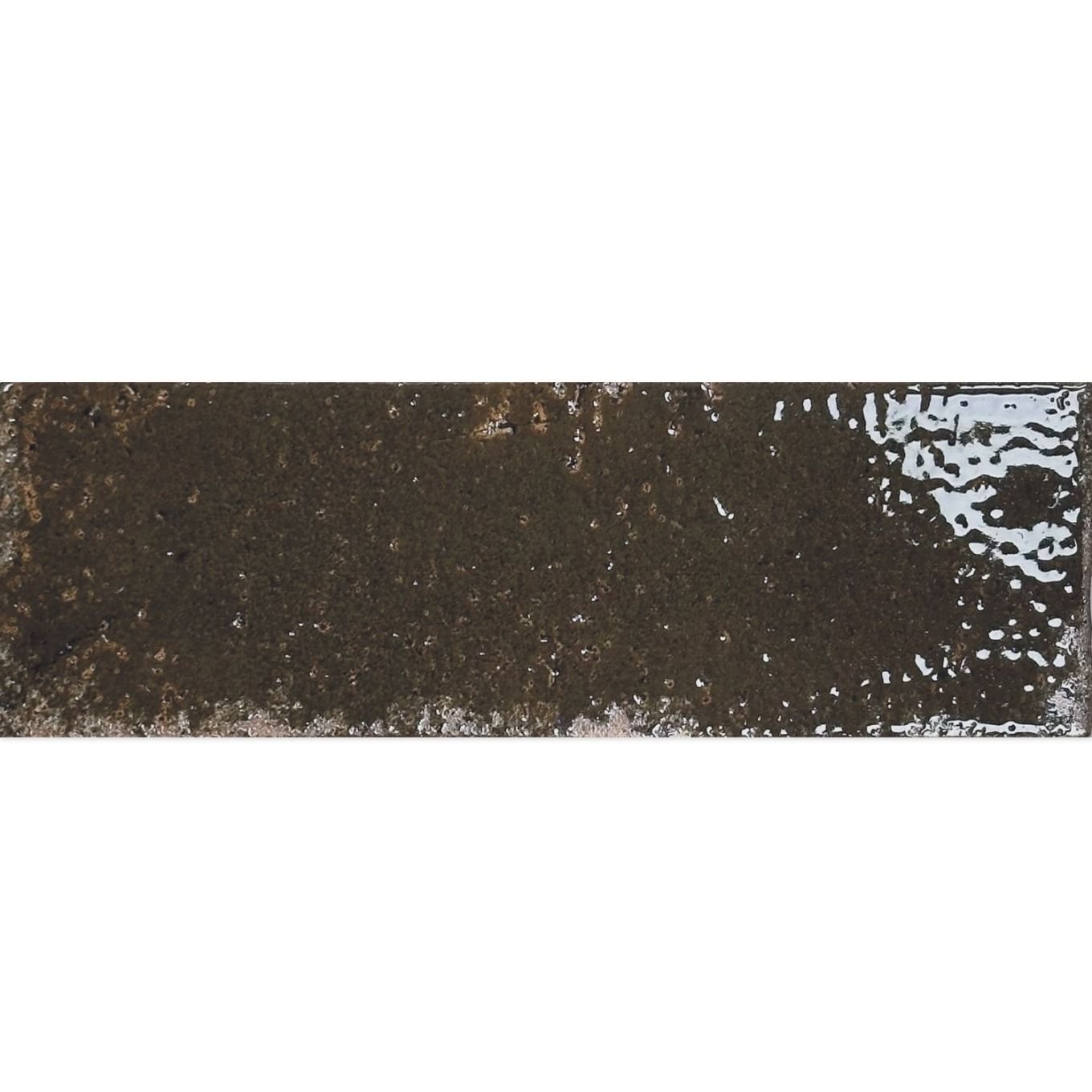 Monza Marron Glossy Porcelain Brick Tile 65x200mm