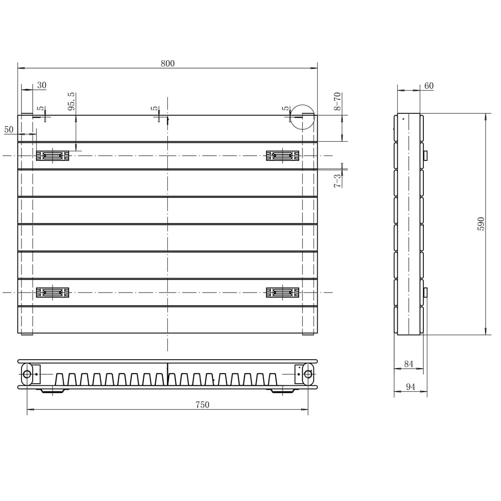 Delton White Horizontal Convector Radiator 600x800mm