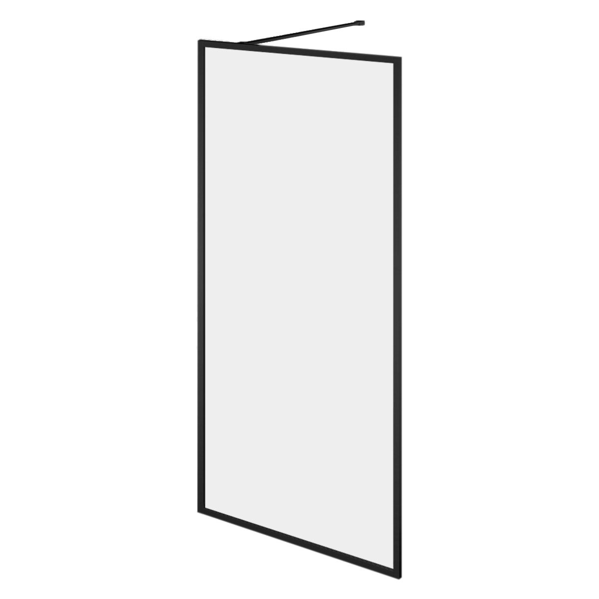 Amien Matt Black Framed Clear Glass Shower Screen 980mm
