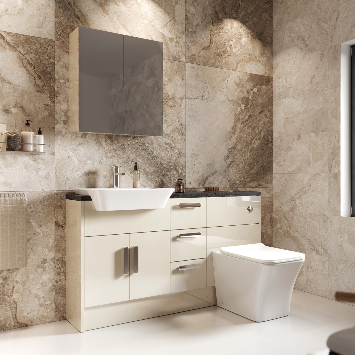 Surrey Mussel Gloss Fitted Furniture WC Unit 600mm