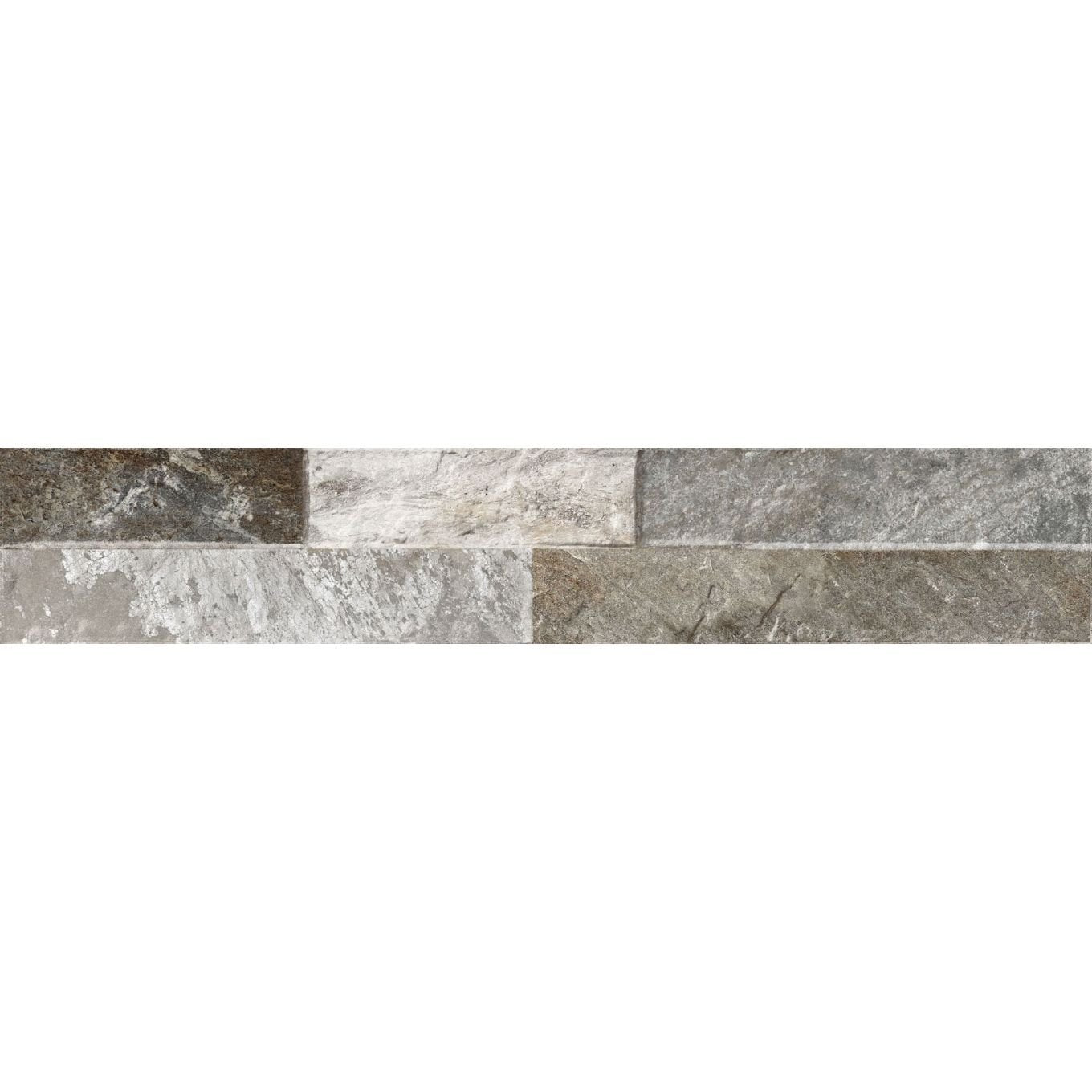 Odessa Grey Brick Effect Porcelain Tile 80x442mm