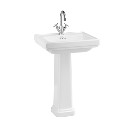 Riviera 580mm Square Basin with Riviera Full Pedestal