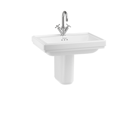 Riviera 650mm Square Basin with Riviera Semi Pedestal