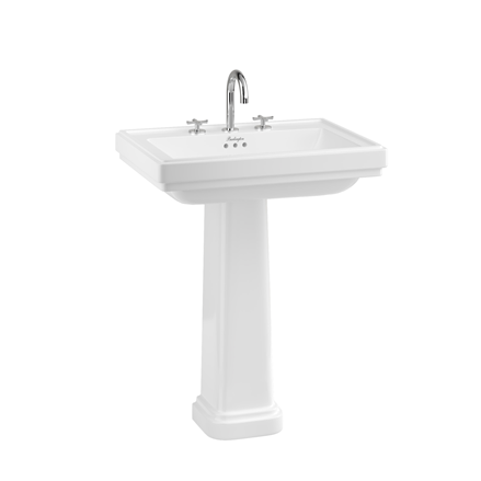 Riviera 650mm Square Basin with Riviera Full Pedestal