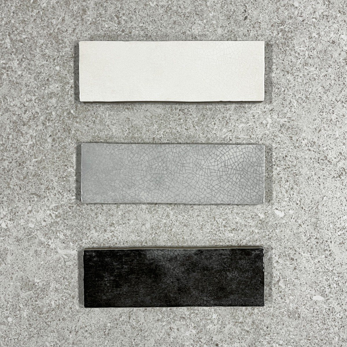 Borneo Graphite Crackle Gloss Porcelain Tile 65x200mm