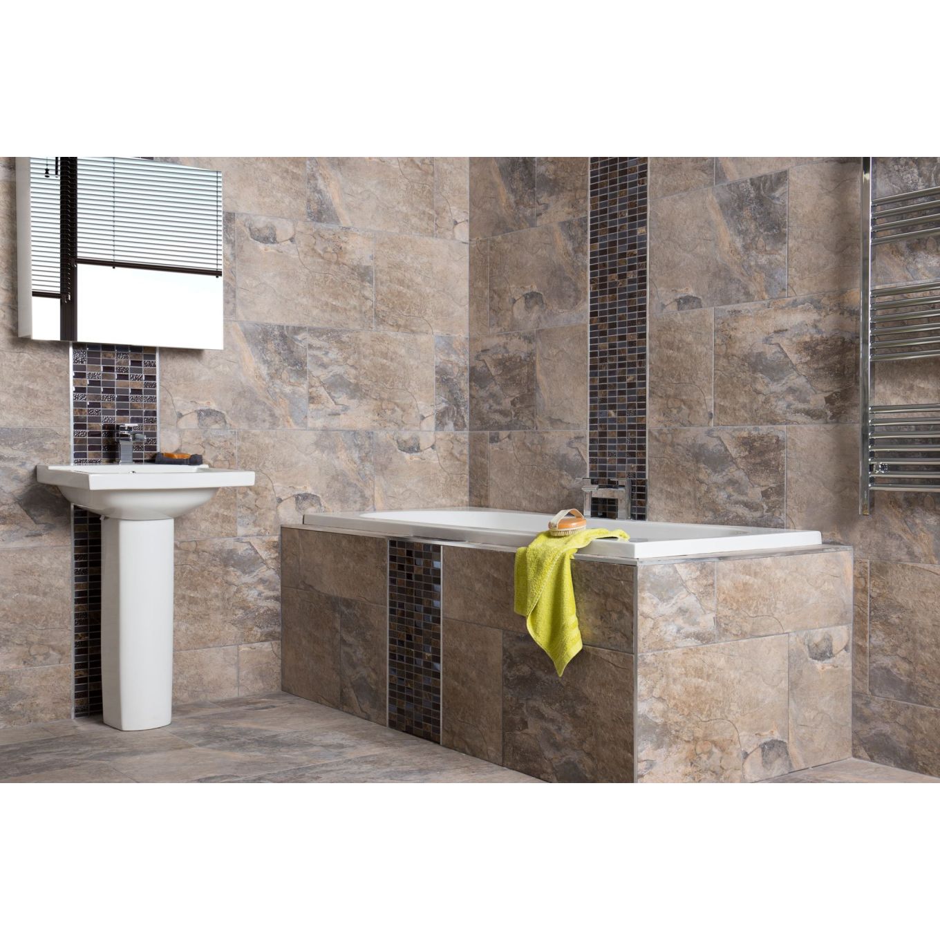Arans Grey Random Print Porcelain Floor Tile 400mmx600mm