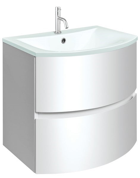 Svelte 600 Unit & Ice White Glass Basin