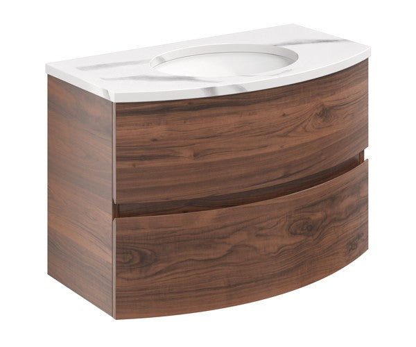 Svelte 800 Wall Mounted Unit with 800 Calcutta Marble Effect Basin