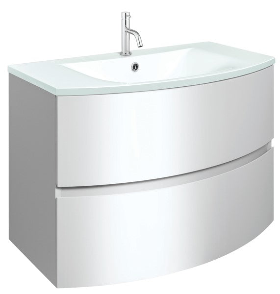 Svelte 800 Unit & Ice White Glass Basin