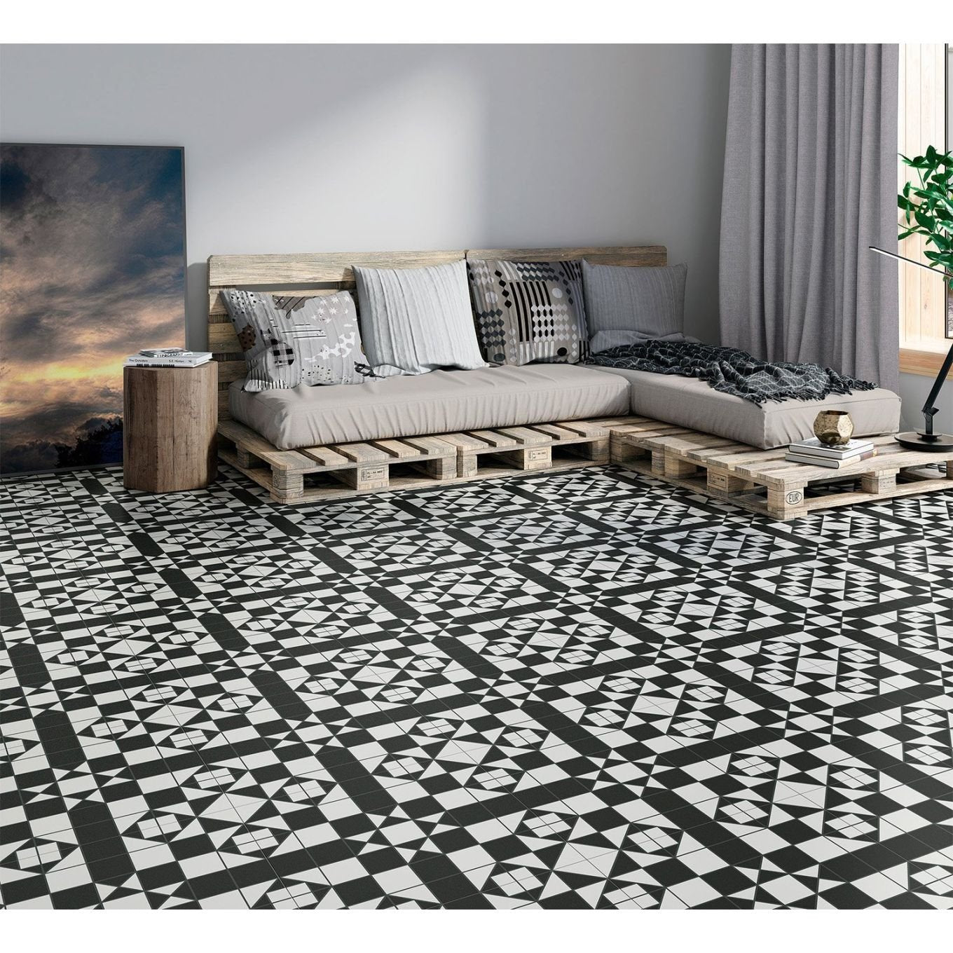 Vincent Negro Matt Ceramic Tile 450x450mm