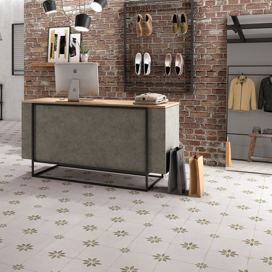 Safari Sage Matt Porcelain Tile 452x452mm