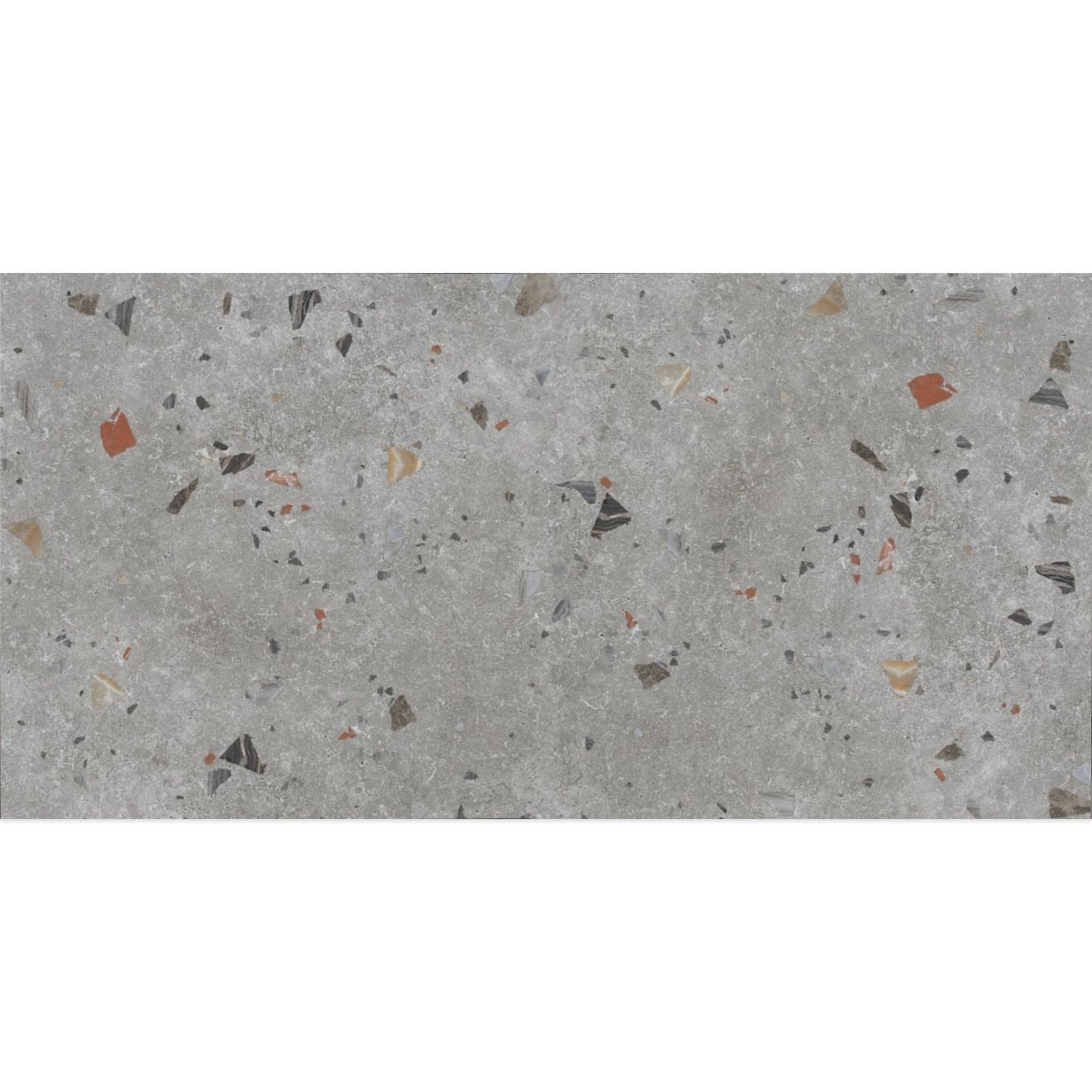 Bono Silver Grey Matt Porcelain Terrazzo Tile 600x1200mm