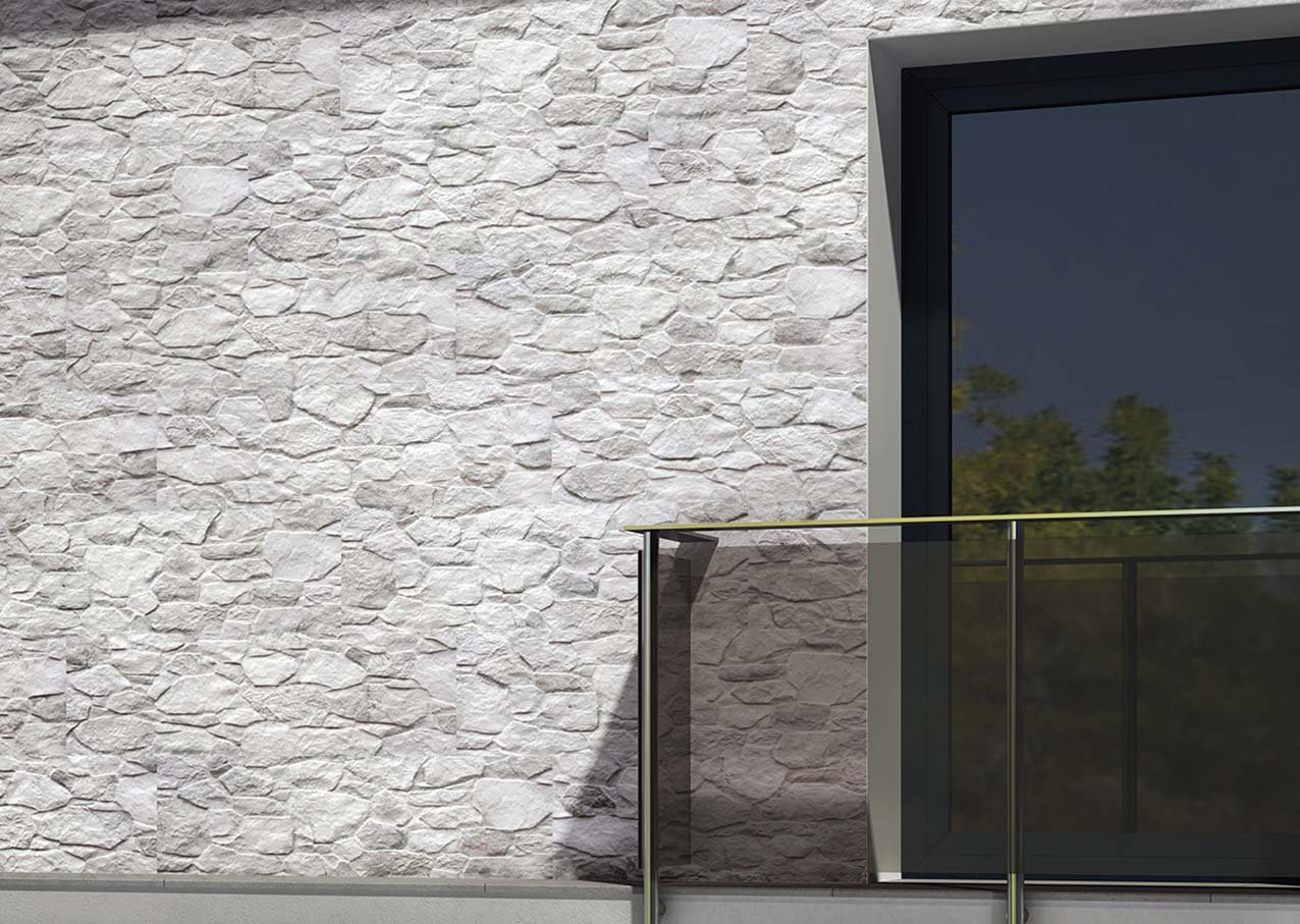 Topeka White Stone Wall Porcelain Tile 320x890mm