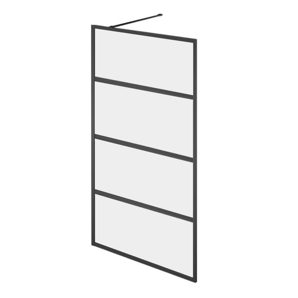 Amien Matt Black Horizontal Framed Shower Screen 880mm