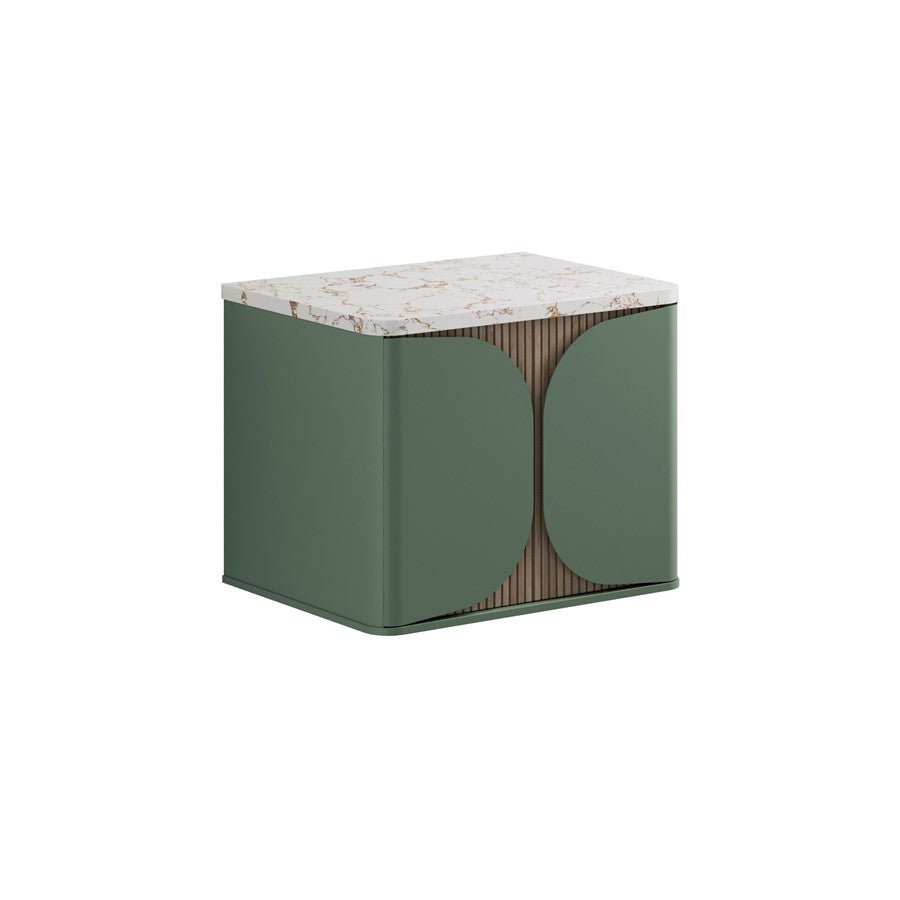Tambour 600mm One Drawer Wall Hung Vanity with Worktop