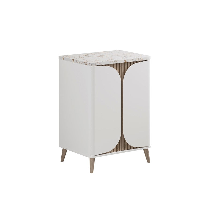 Tambour 600mm Floor Standing Vanity With Doors with 1TH Basin