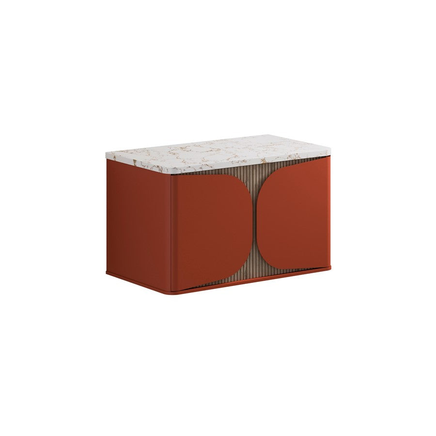 Tambour 800mm One Drawer Wall Hung Vanity with Worktop