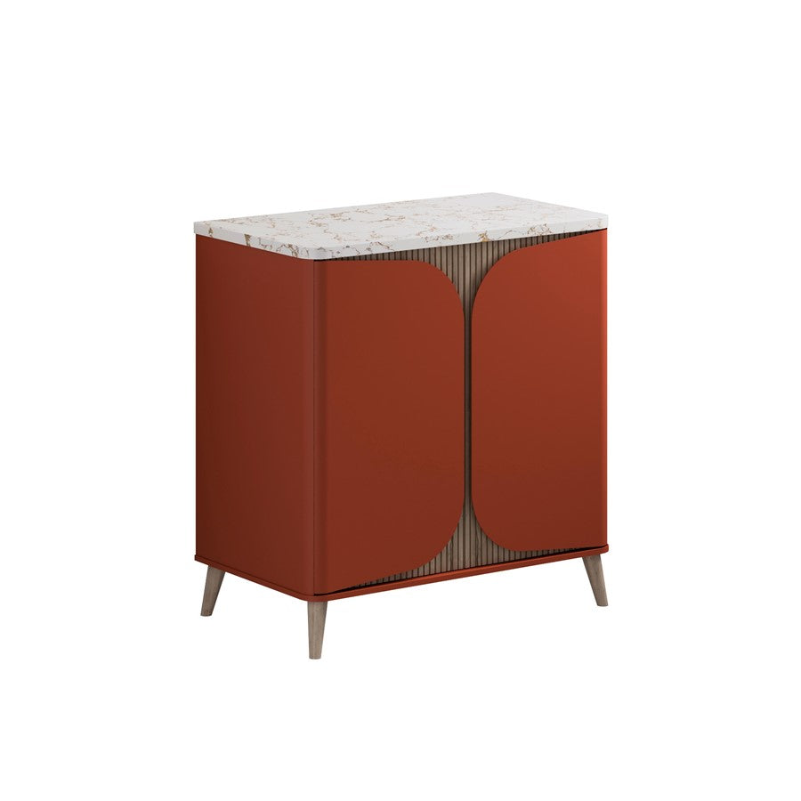 Tambour 800mm Floor Standing Vanity With Doors with Worktop
