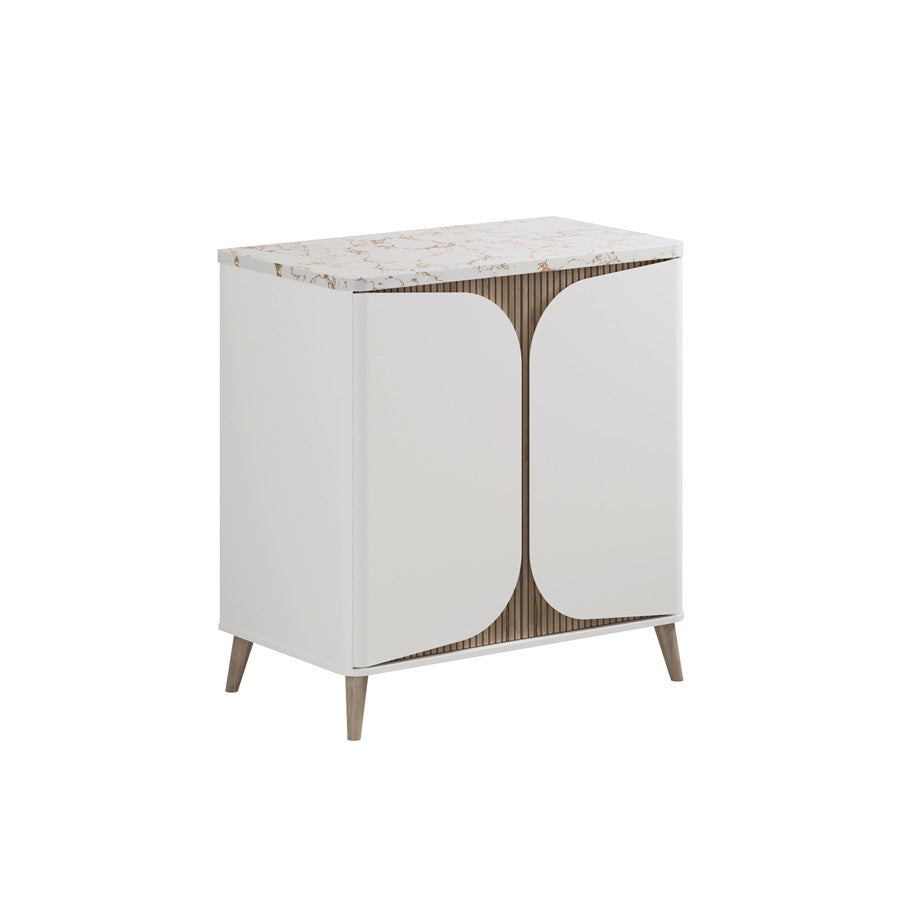 Tambour 800mm Floor Standing Vanity With Doors with Worktop
