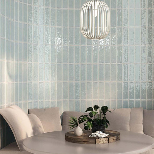 Santa Cruz Base Turquoise Gloss Brick Tile 200x65mm