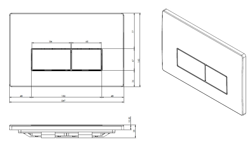 FLUSHE 2.0 square flush plate