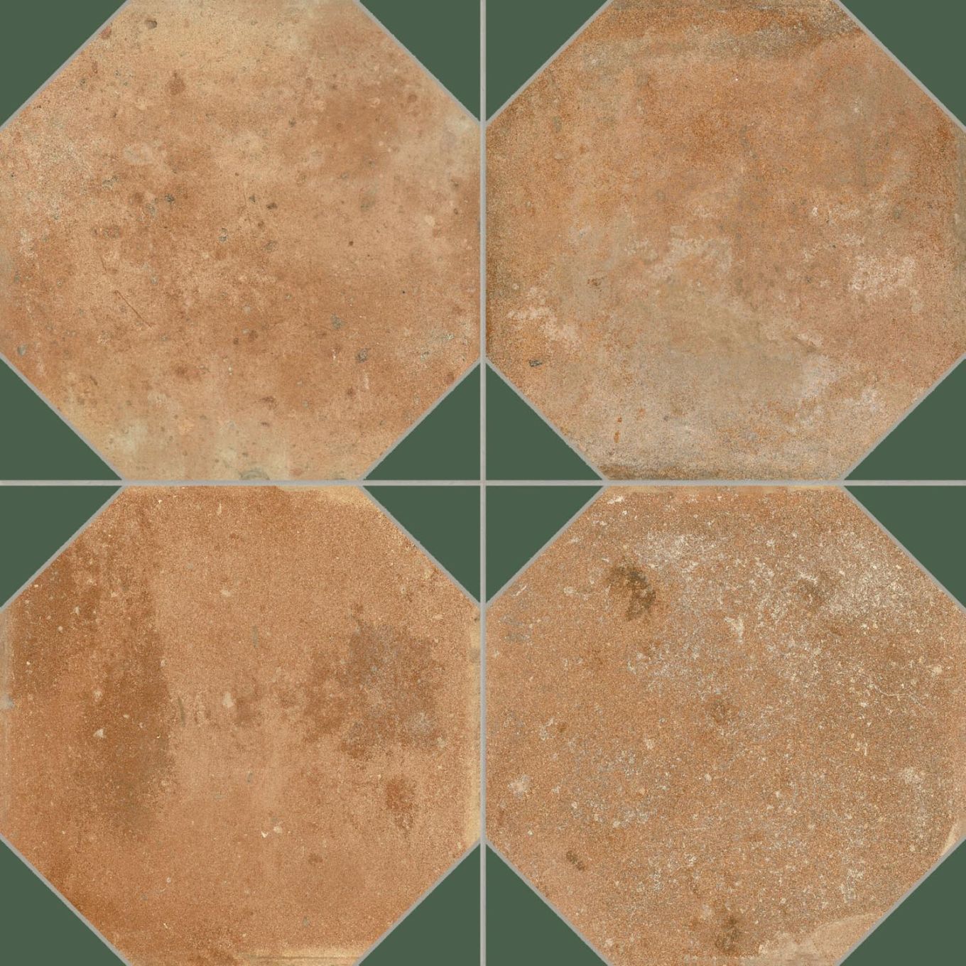 Natura Matt Porcelain Sage Patterned Terracotta Tile 452x452mm