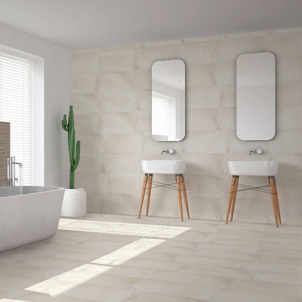 Porta Ivory Porcelain Stone Effect Tile 300x600mm
