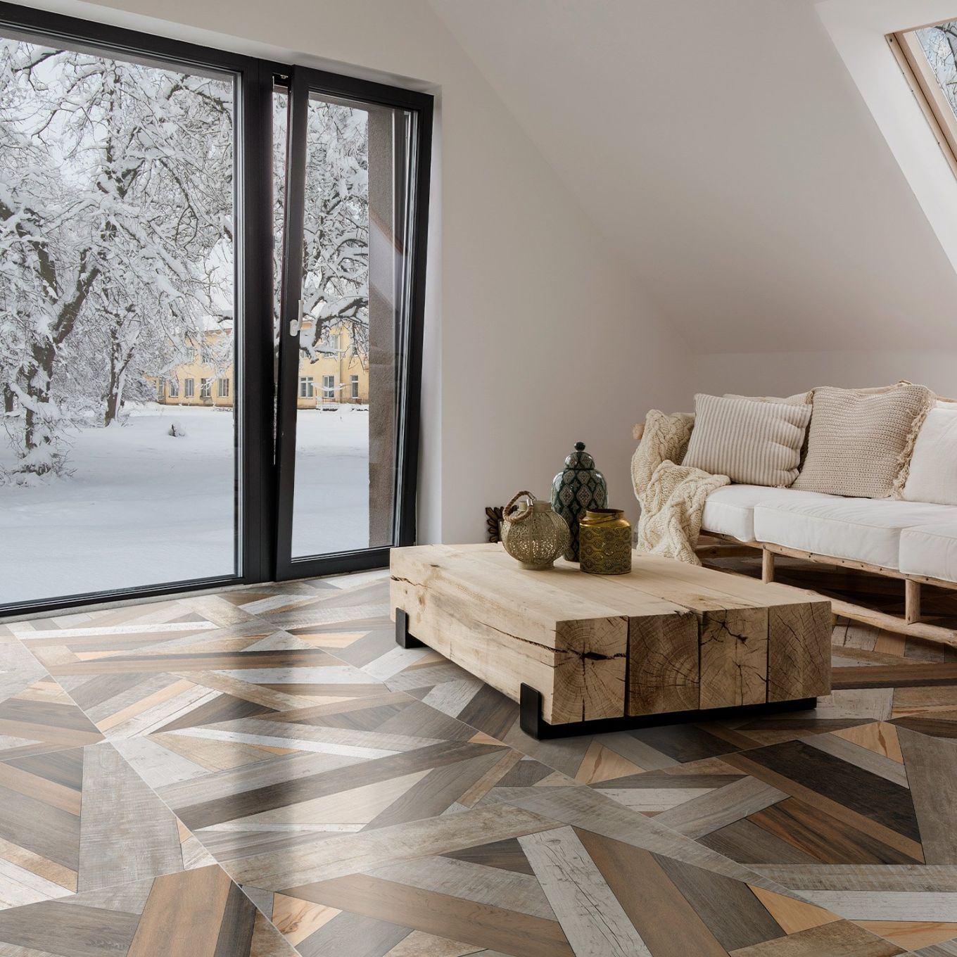 Laenor Multicolour Matt Porcelain Tile 800x800mm