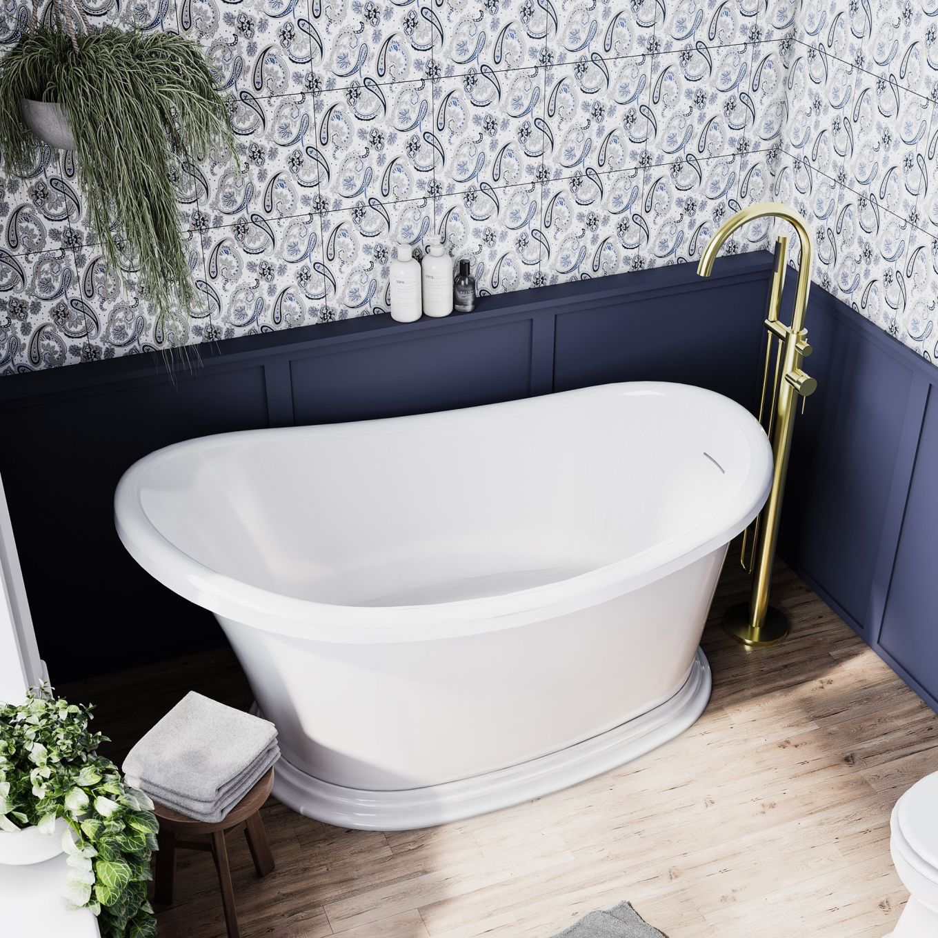 Brampton White Traditional Freestanding Rolltop Bath 1350x710mm