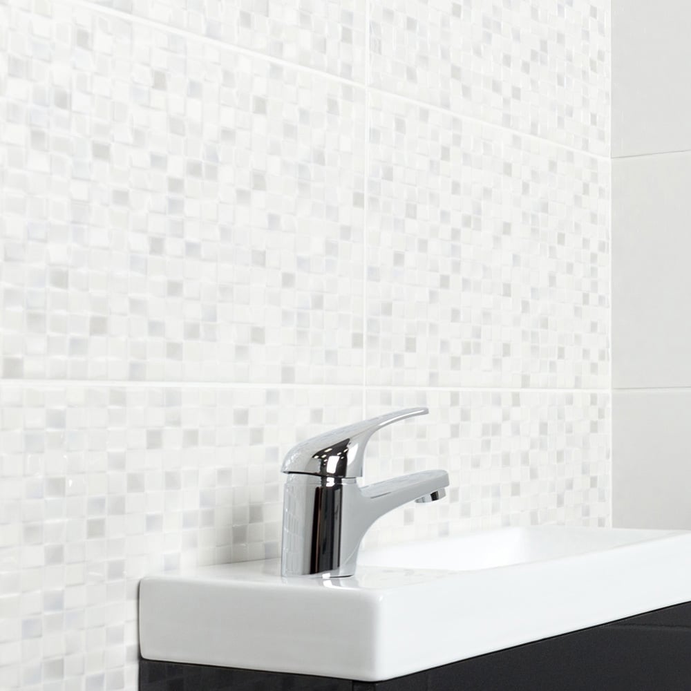 Trent Blanco Ceramic Mosaic Effect Tile 250x500mm