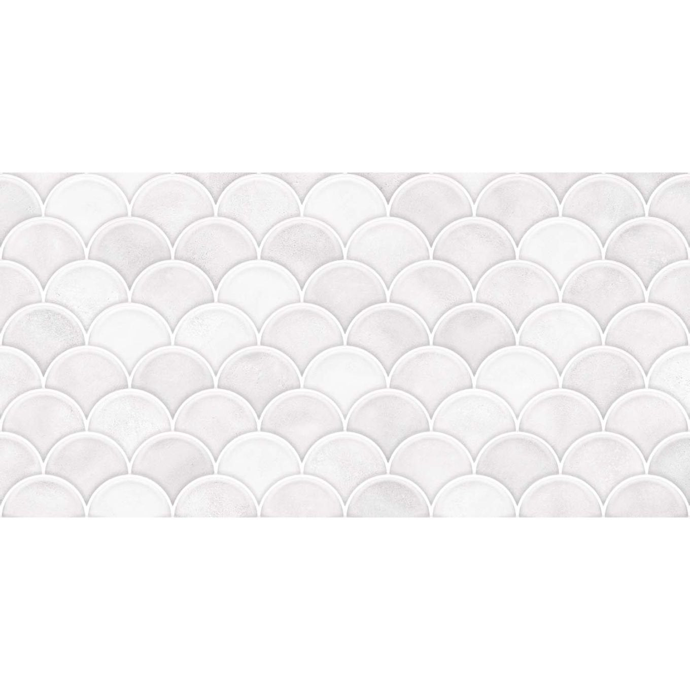 Atlantis White Gloss Decor Ceramic Tile 600x300mm
