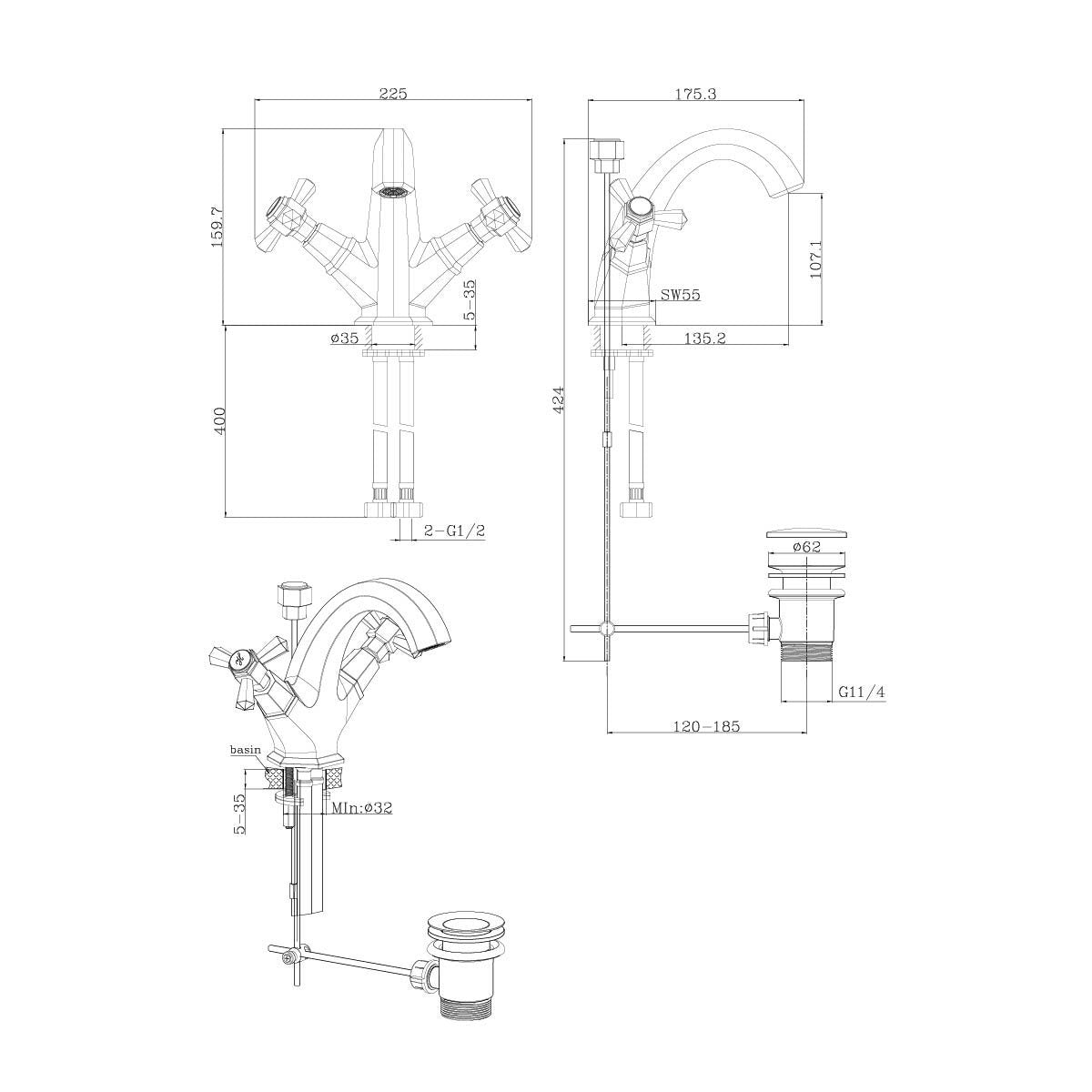Adonis Gold Basin Mono Tap