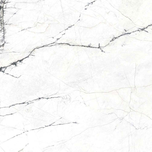 Kelto White Marble Gloss Porcelain Tile 600x600mm