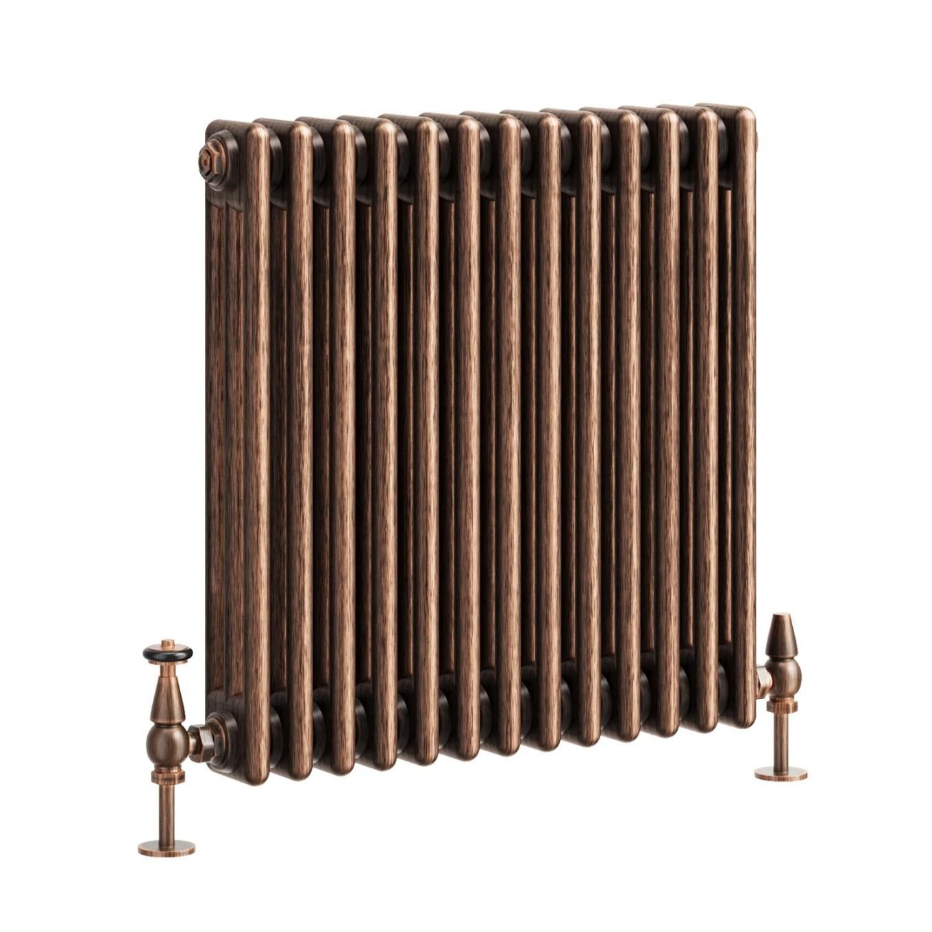 Clement Antique Copper Triple Horizontal Column Radiator 600x605mm