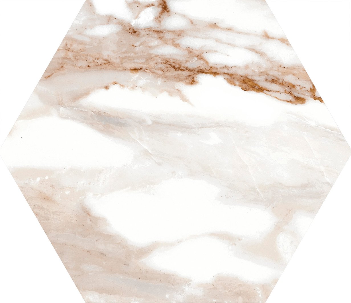 Charlie Beige Hex Marble Matt Porcelain Tile 290x258mm