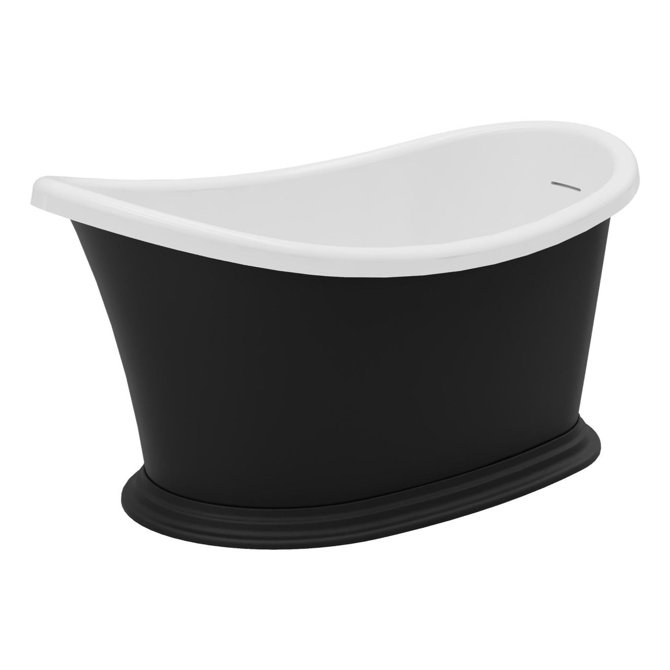 Brampton Matt Black Traditional Rolltop Freestanding Bath 1350x710mm