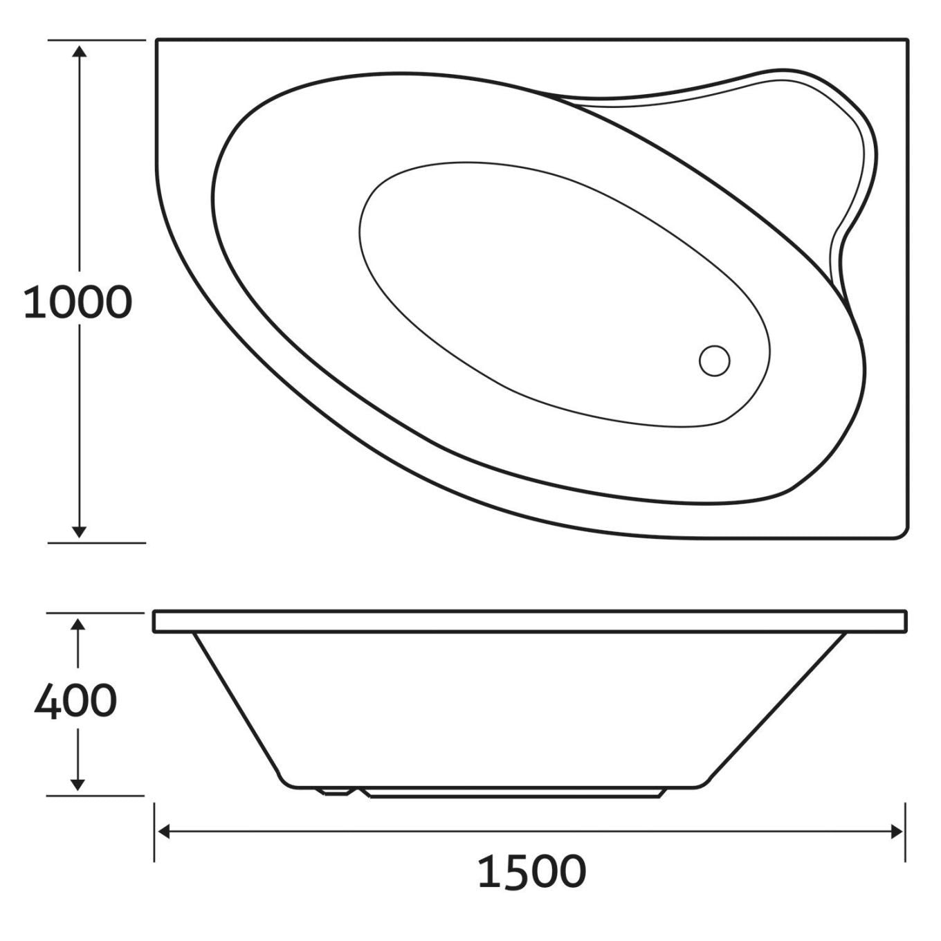 Yesso RH Corner Bath