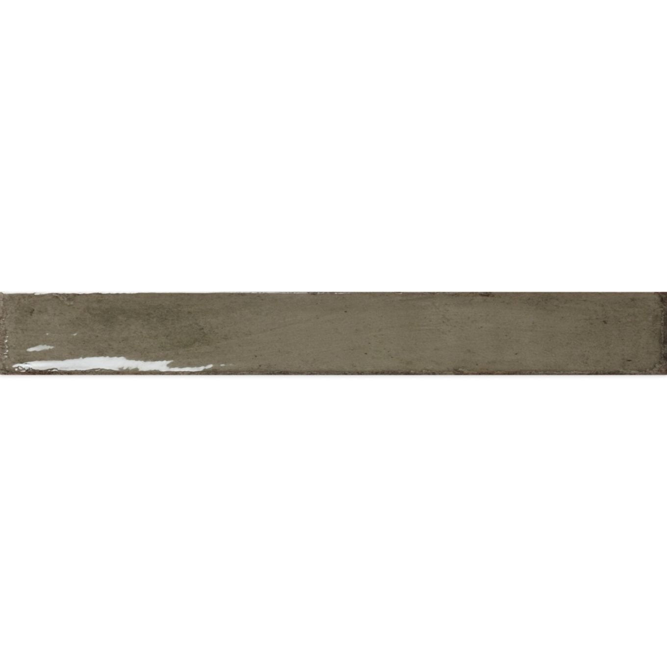 Capri Olive Green Gloss Ceramic Brick Tile 400x50mm