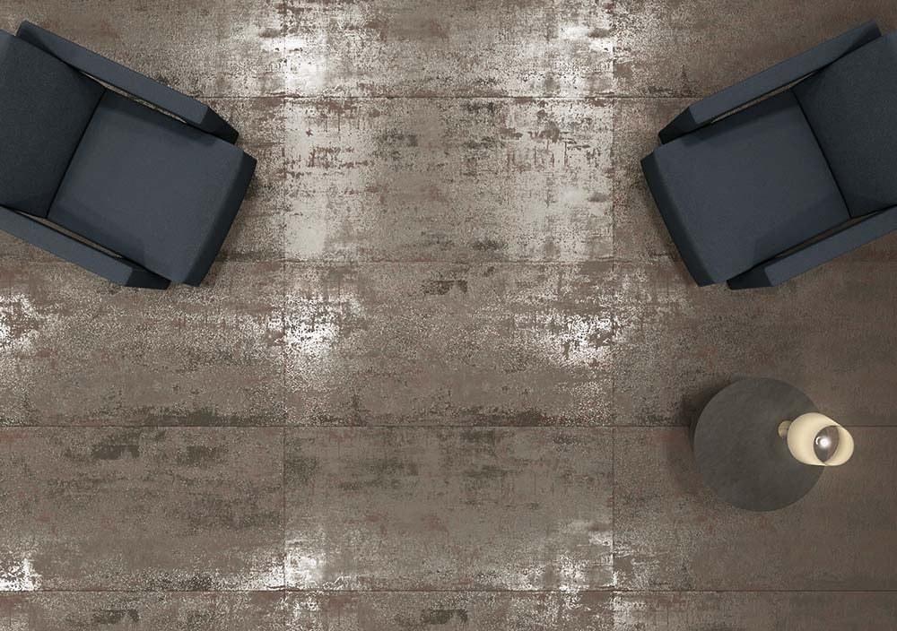 Metallon Steel Semi-Polished Metallic Porcelain Tiles 600x1200mm