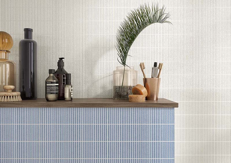 Canillo Aqua Gloss Ceramic Brick Tile 300x75mm